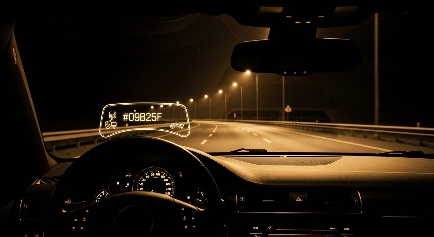 Carro de luxo dirigindo sozinho numa estrada noturna